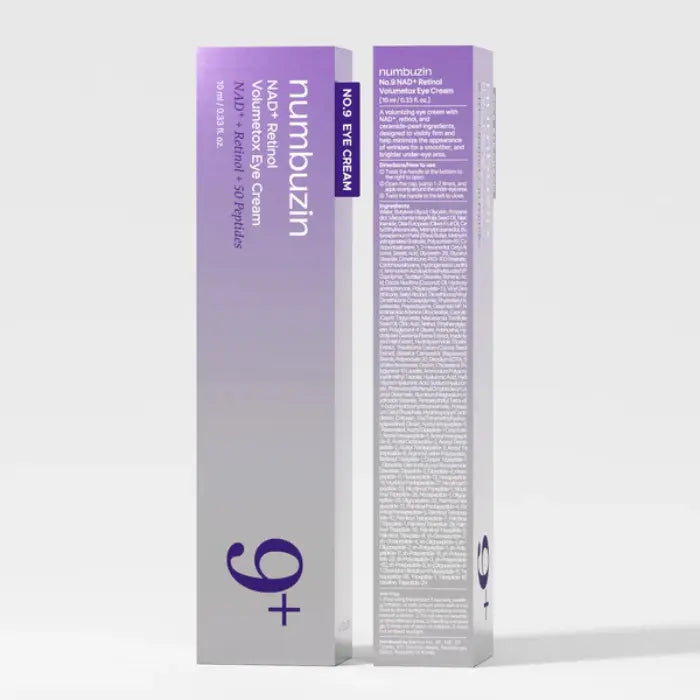 No.9 NAD+ retinol volumetox Eye Cream 10ml - Volume & Lift Occhi in 4 Settimane